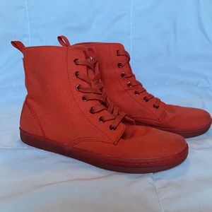 Red Orange Canvas Dr Martens